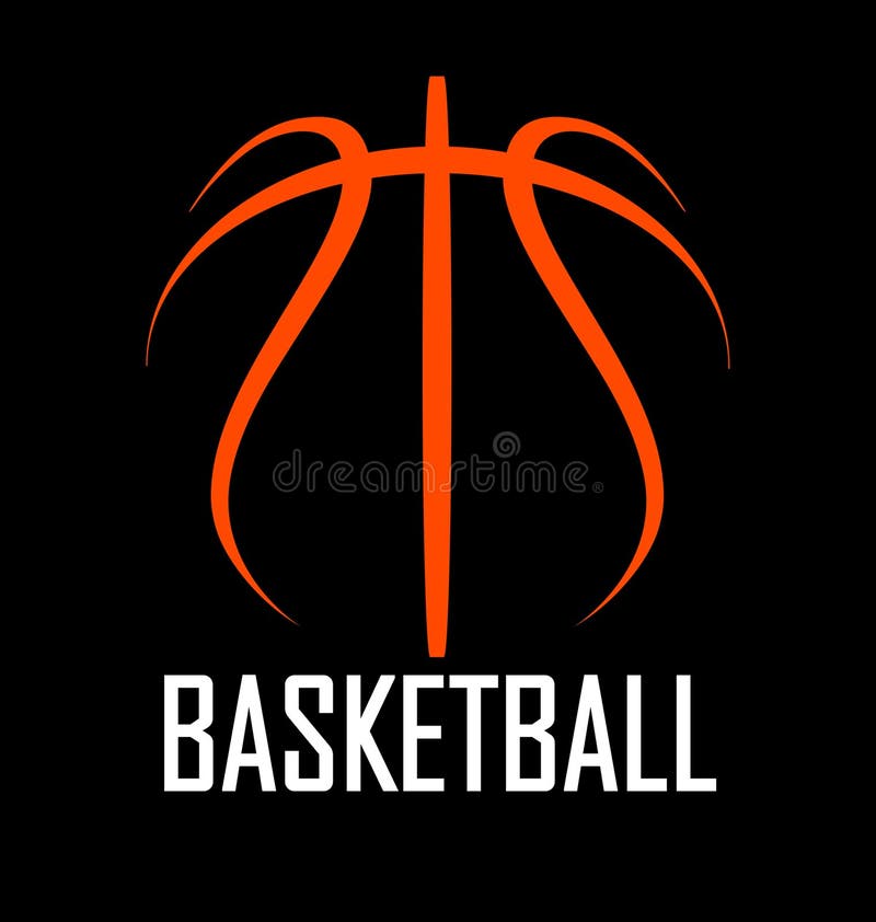 Disegno a mano semplice per il logo del basket illustrazione vettoriale