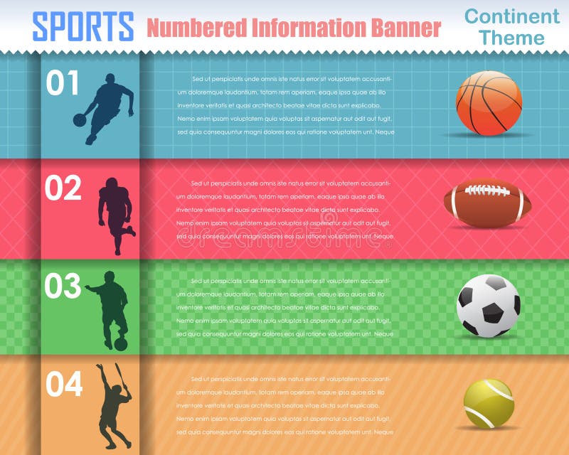 Disegno numerato di vettore dell'insegna di sport di informazioni royalty illustrazione gratis Disegno numerato di vettore dell'insegna di sport di informazioni royalty illustrazione gratis