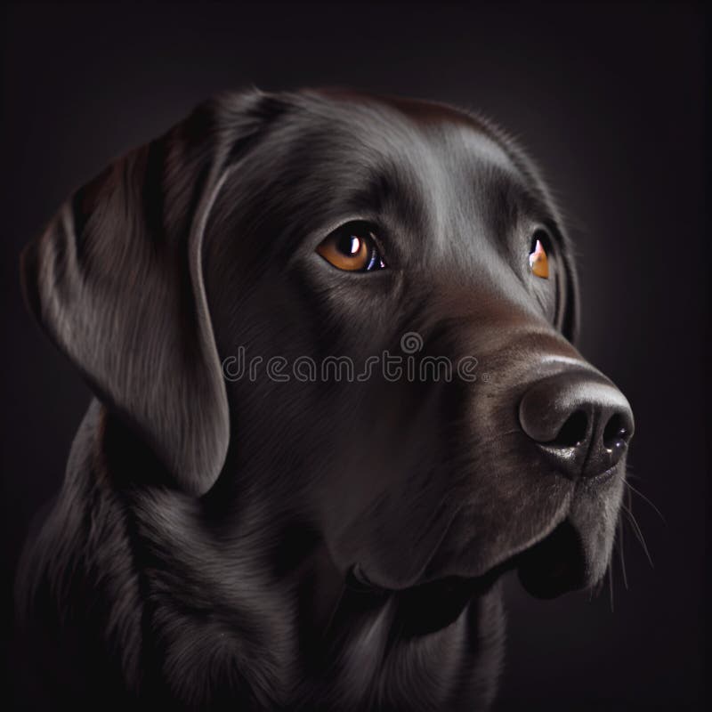 Disegno a penna nera di un ritratto di un labrador di cane fine di un labrador illustrazione di stock