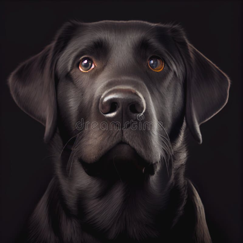 Disegno a penna nera di un ritratto di un labrador di cane fine di un labrador illustrazione vettoriale