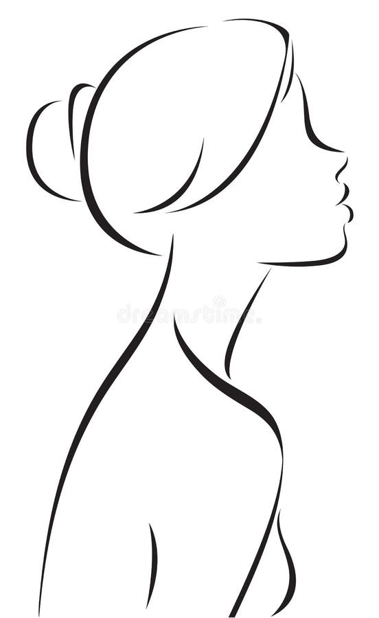 Disegno A Tratteggio Del Profilo Delle Donne Illustrazione Vettoriale Illustrazione Di Grafico Elemento 51120862