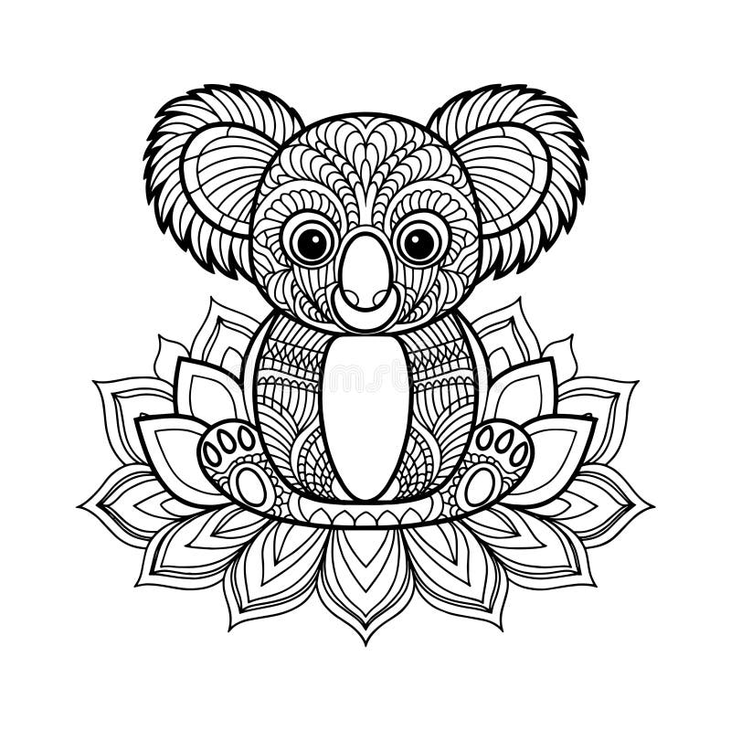 Disegno vettoriale mandala con pattern floreali perfetti per le pagine colorate illustrazione vettoriale