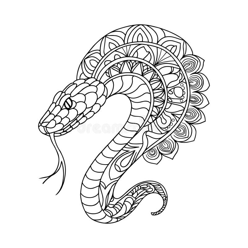 Disegno vettoriale mandala con pattern floreali perfetti per le pagine colorate royalty illustrazione gratis