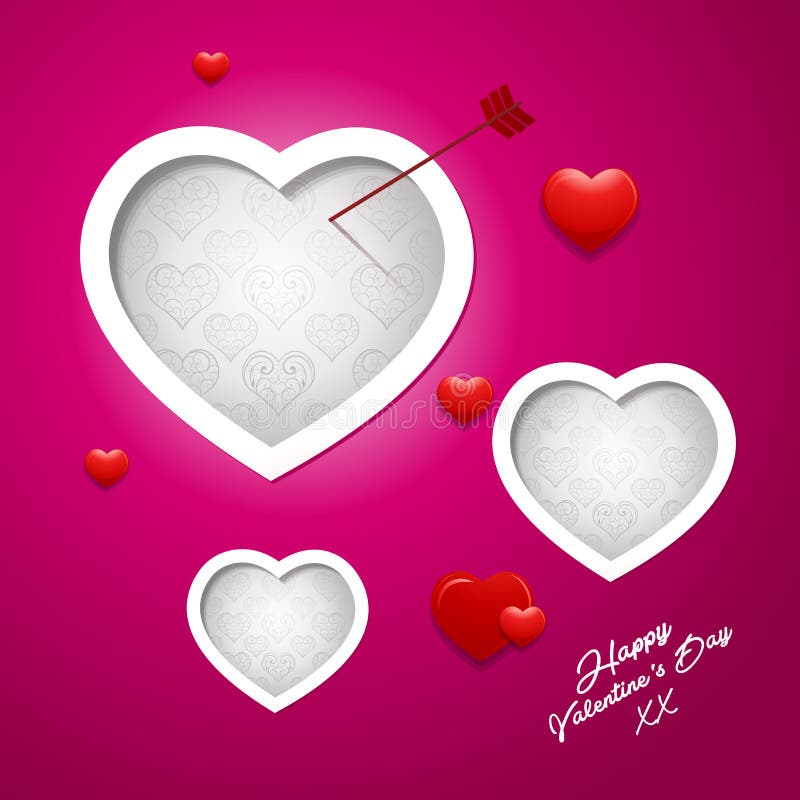 Diseño abstracto de la tarjeta de felicitación del fondo de día de San Valentín stock de ilustración Diseño abstracto de la tarjeta de felicitación del fondo de día de San Valentín stock de ilustración