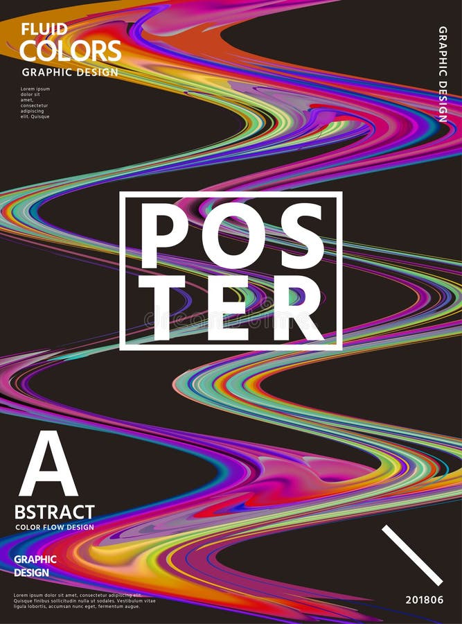 Diseño abstracto del cartel de los colores del líquido ilustración del vector Diseño abstracto del cartel de los colores del líquido ilustración del vector