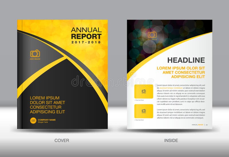Diseño amarillo y negro de la cubierta de la plantilla del informe anual libre illustration Diseño amarillo y negro de la cubierta de la plantilla del informe anual libre illustration