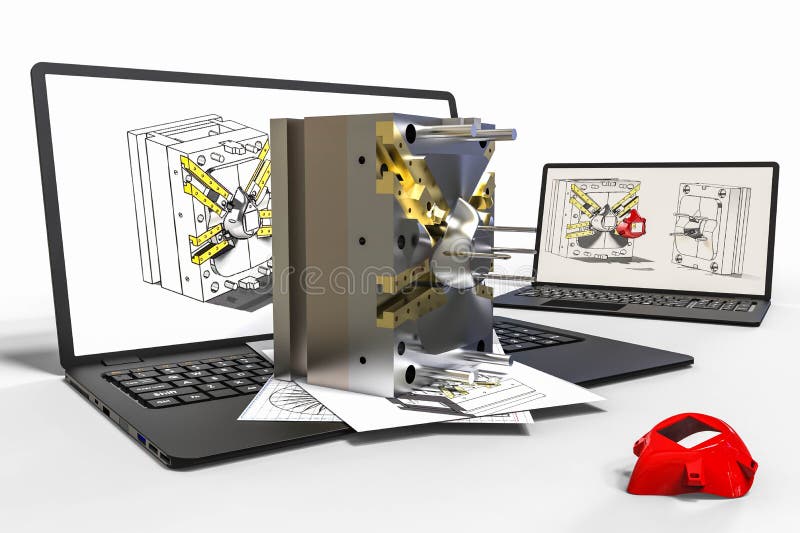 Diseño asistido por computadora con software 3d. desarrollo empresarial. libre illustration