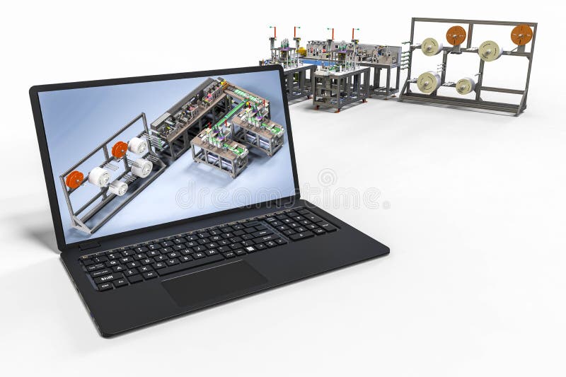 Diseño asistido por computadora con software 3d. desarrollo empresarial. libre illustration