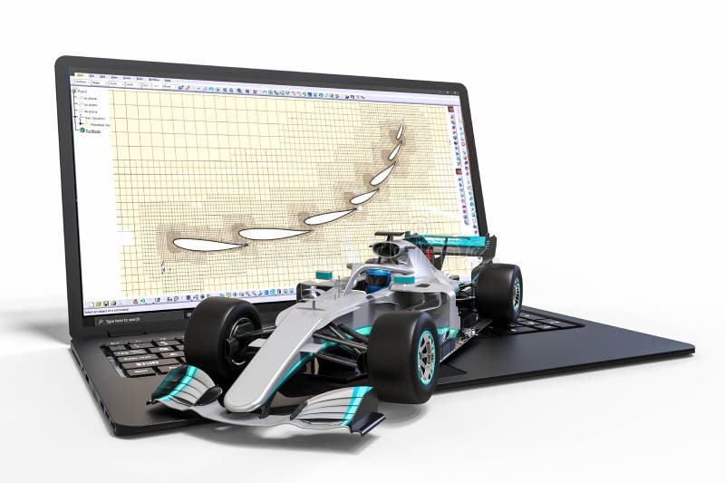 Diseño asistido por computadora con software 3d. desarrollo empresarial. stock de ilustración