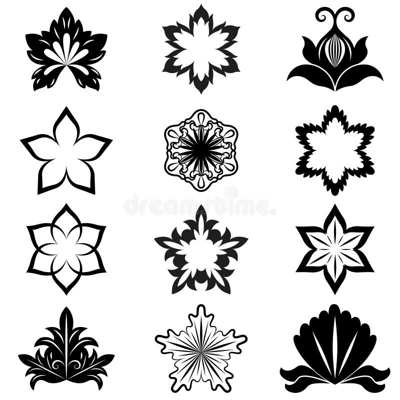 Diseño floral en blanco y negro libre illustration