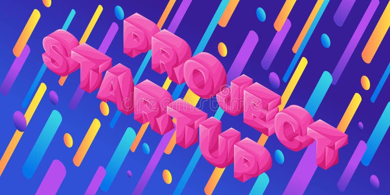 Diseño brillante dinámico con las letras volumétricas, proyecto de inicio, ejemplo de Isometry del vector para isométrico stock de ilustración Diseño brillante dinámico con las letras volumétricas, proyecto de inicio, ejemplo de Isometry del vector para isométrico stock de ilustración