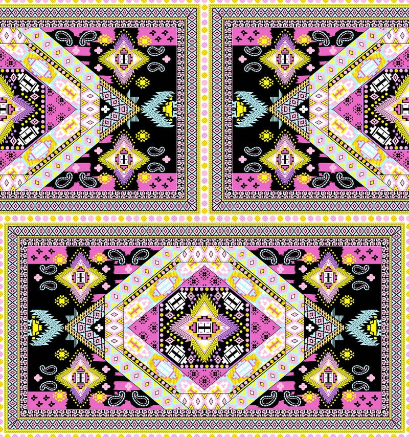 Diseño colorido de la bufanda de la impresión de la materia textil ilustración del vector Diseño colorido de la bufanda de la impresión de la materia textil ilustración del vector