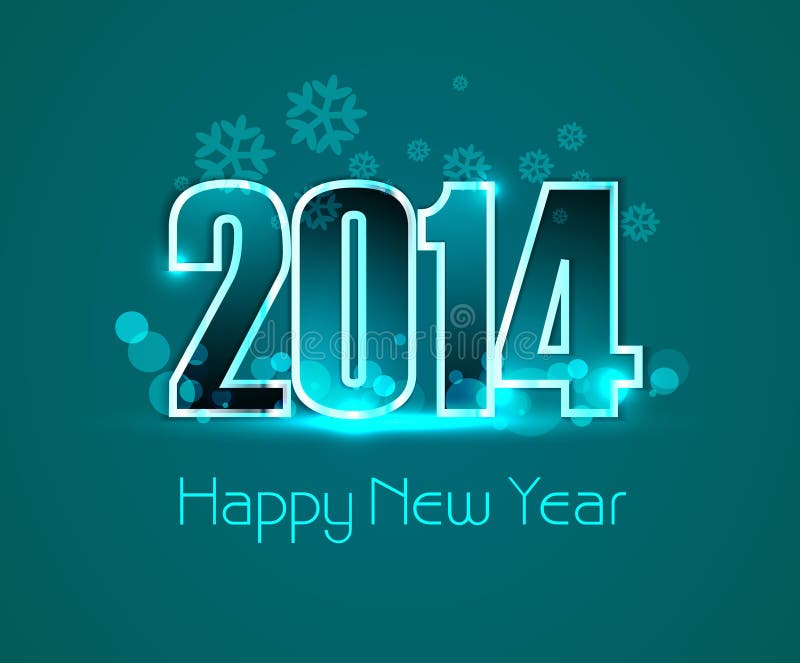 Diseño colorido de la tarjeta de felicitación del Año Nuevo 2014 del vector ilustración del vector Diseño colorido de la tarjeta de felicitación del Año Nuevo 2014 del vector ilustración del vector