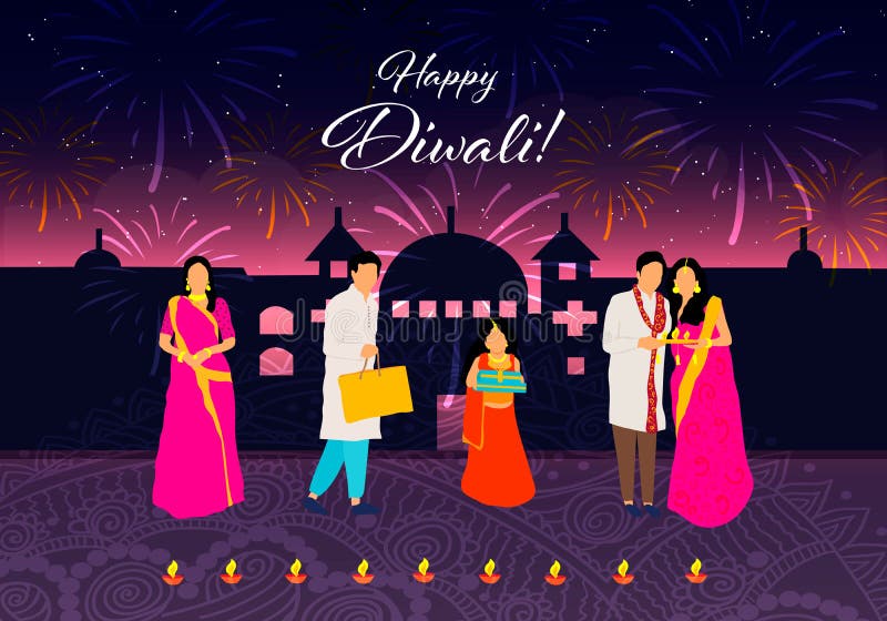 Diseño creativo de la plantilla del festival de Diwali Diwali feliz Festival indio tradicional stock de ilustración Diseño creativo de la plantilla del festival de Diwali Diwali feliz Festival indio tradicional stock de ilustración