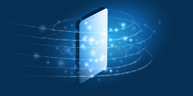 Diseño de concepto de telecomunicaciones de redes de computación en nube con estilo mínimo azul abstracto con líneas brillantes de libre illustration
