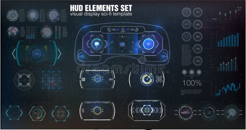 Diseño de exhibición futurista de la cabeza-para arriba de VR Casco HUD de la ciencia ficción Visualización futura de la tecnolog libre illustration Diseño de exhibición futurista de la cabeza-para arriba de VR Casco HUD de la ciencia ficción Visualización futura de la tecnolog libre illustration