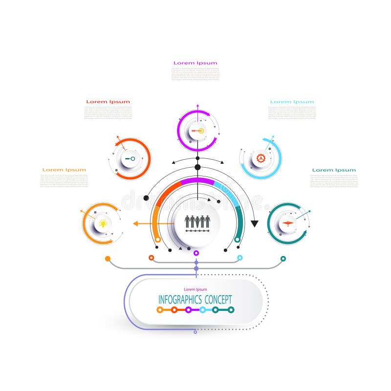 Diseño de la etiqueta del infographics del vector con los iconos y 5 opciones ilustración del vector Diseño de la etiqueta del infographics del vector con los iconos y 5 opciones ilustración del vector