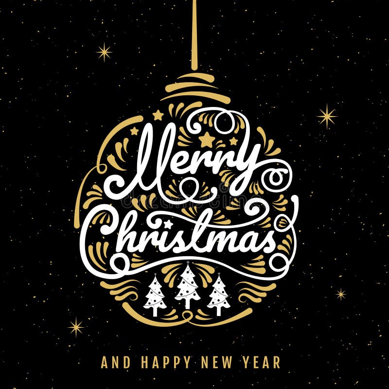 Diseño de la Feliz Navidad, de la Feliz Año Nuevo, del logotipo y del símbolo, vector IL libre illustration Diseño de la Feliz Navidad, de la Feliz Año Nuevo, del logotipo y del símbolo, vector IL libre illustration