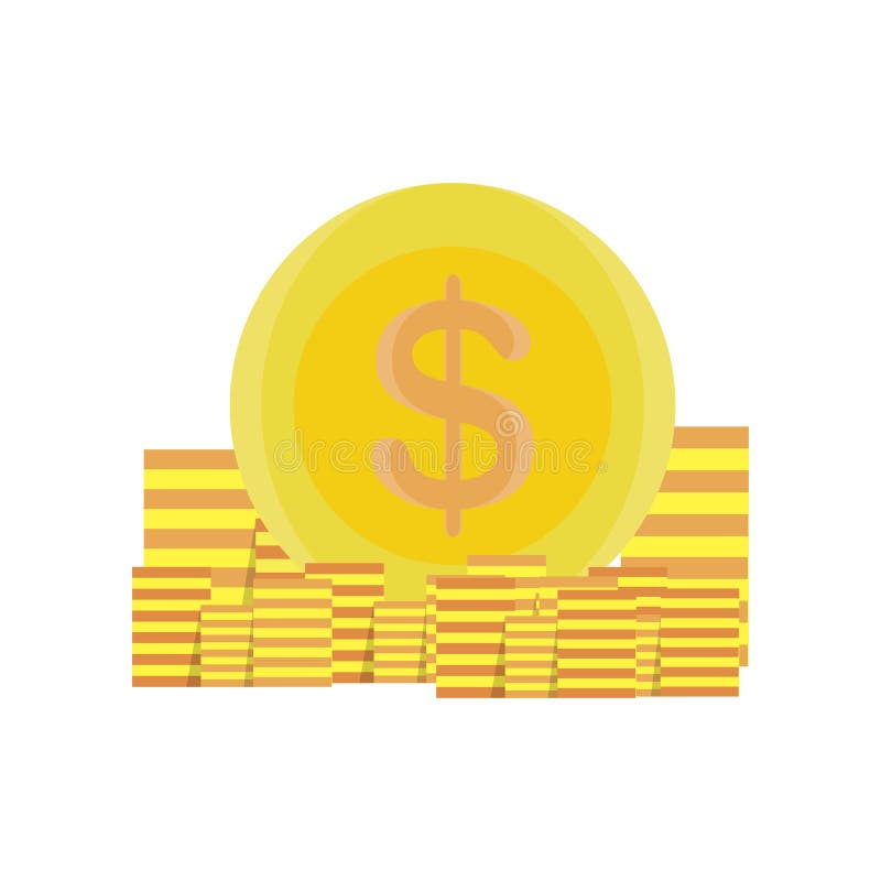 Diseño de la historieta del negocio del banco del diseño del ejemplo del oro del vector del dinero de las monedas ilustración del vector Diseño de la historieta del negocio del banco del diseño del ejemplo del oro del vector del dinero de las monedas ilustración del vector