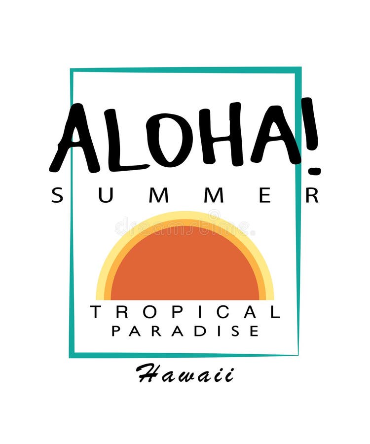 Diseño de la impresión del vector de los gráficos de la camiseta del verano de la hawaiana