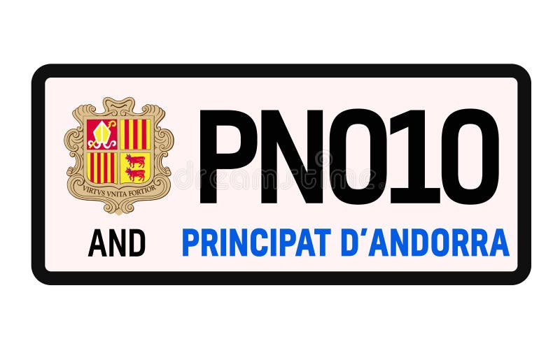 Diseño de la placa del coche de Andorra