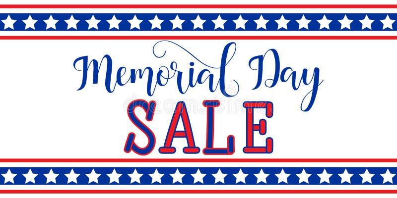 Diseño de la plantilla de la bandera de la venta de Memorial Day Día de fiesta americano nacional Letras de la mano Ilustración d libre illustration Diseño de la plantilla de la bandera de la venta de Memorial Day Día de fiesta americano nacional Letras de la mano Ilustración d libre illustration