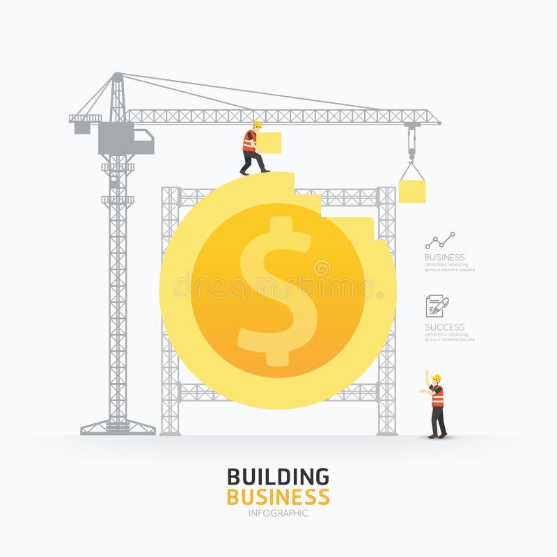 Diseño de la plantilla de la forma de la moneda del dólar del negocio de Infographic Construcción ilustración del vector Diseño de la plantilla de la forma de la moneda del dólar del negocio de Infographic Construcción ilustración del vector