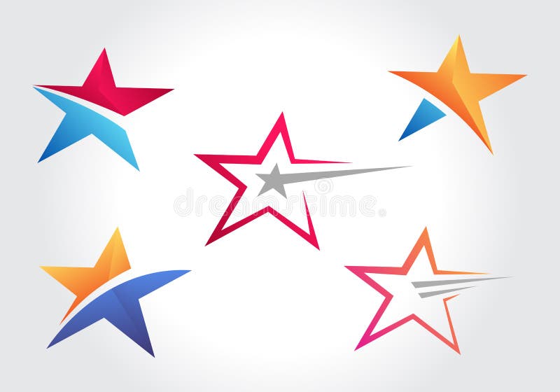 Diseño de las colecciones del icono de la forma de la estrella ilustración del vector Diseño de las colecciones del icono de la forma de la estrella ilustración del vector