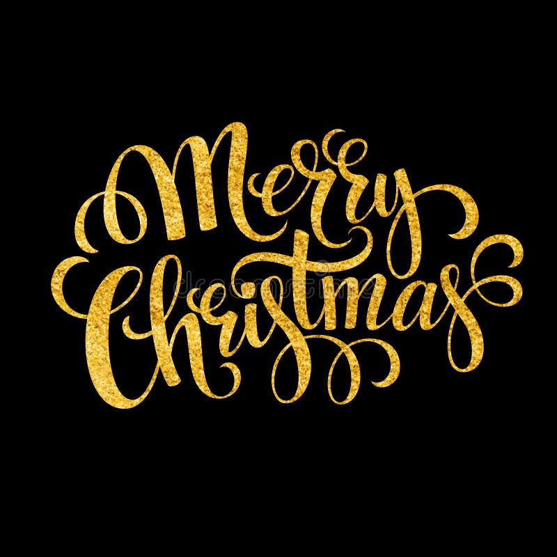 Merry Christmas gold glittering lettering design. Vector illustration EPS 10. Merry Christmas gold glittering lettering design. Vector illustration EPS 10