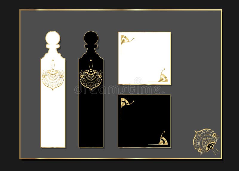 Diseño de lujo del corte del laser con el oro acentuado Sistema de oro de tarjetas adornadas Plantilla de lujo para la tarjeta de stock de ilustración Diseño de lujo del corte del laser con el oro acentuado Sistema de oro de tarjetas adornadas Plantilla de lujo para la tarjeta de stock de ilustración