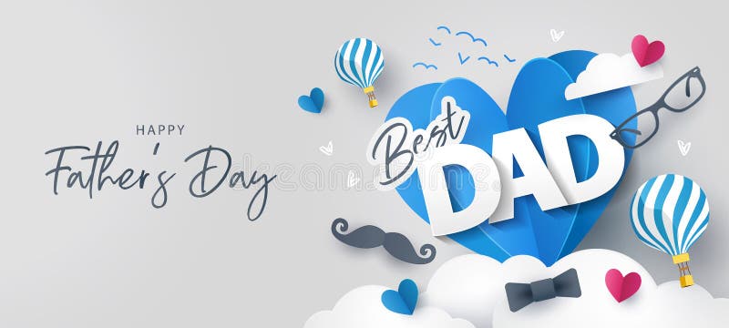 Diseño de pancarta o volante de tarjeta de saludo de feliz día de los padres. arte de papel estilo arte digital. libre illustration