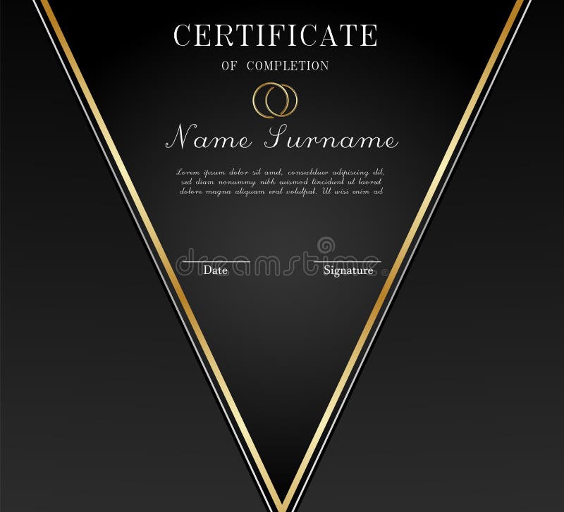 Diseño De Plantilla De Certificado Negro Dorado Premium Plantilla De