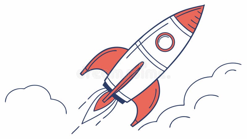 Diseño de vector de innovación de avance rápido de lanzamiento de cohetes dinámico IA generativa ilustración del vector
