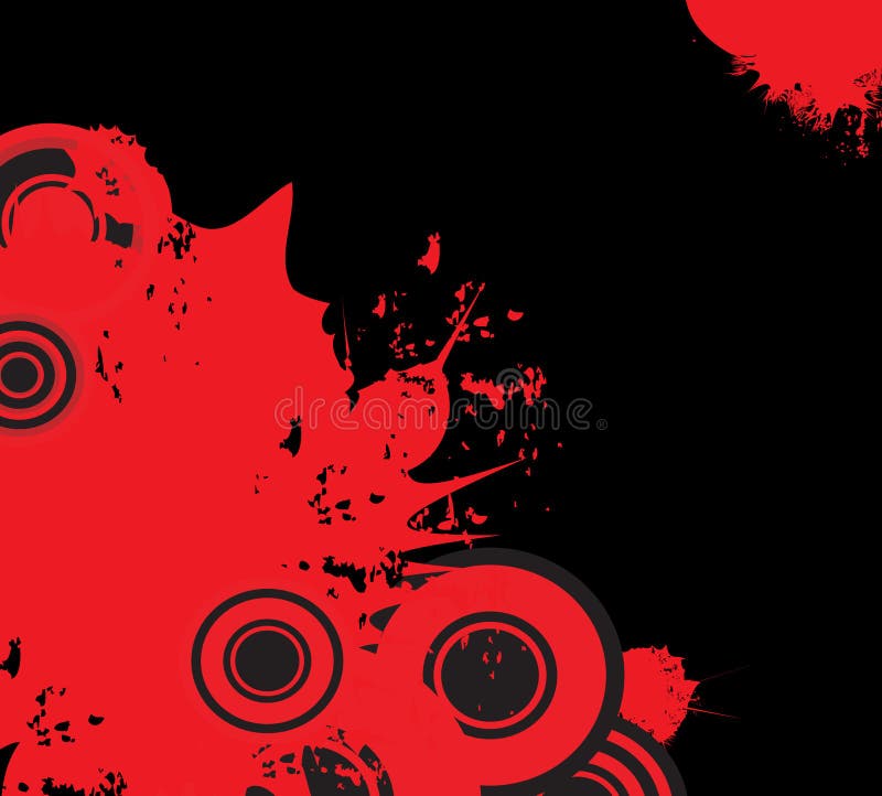 Diseño decorativo del grunge rojo y negro stock de ilustración Diseño decorativo del grunge rojo y negro stock de ilustración