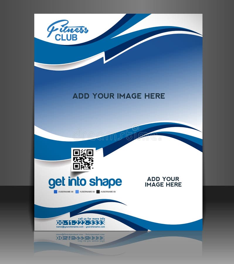 Diseño de Folleto para Centro de Fitness stock de ilustración
