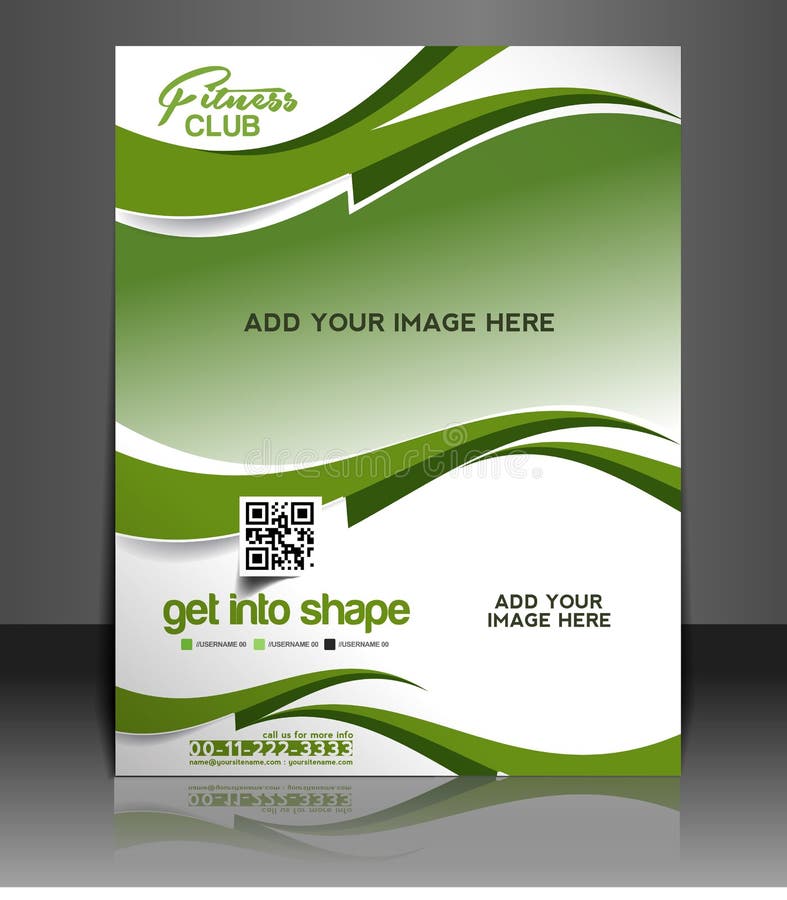 Diseño de Folleto para Centro de Fitness stock de ilustración
