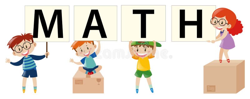 Diseño del cartel con los niños y la matemáticas stock de ilustración Diseño del cartel con los niños y la matemáticas stock de ilustración