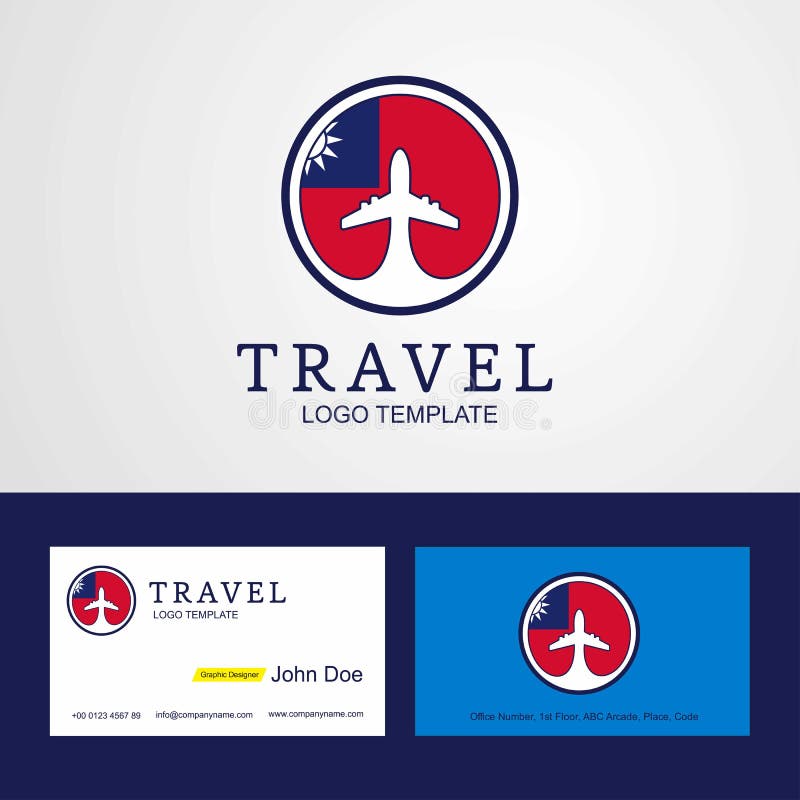 Diseño del círculo de Taiwán del viaje de la bandera de la tarjeta creativa del logotipo y de visita stock de ilustración Diseño del círculo de Taiwán del viaje de la bandera de la tarjeta creativa del logotipo y de visita stock de ilustración