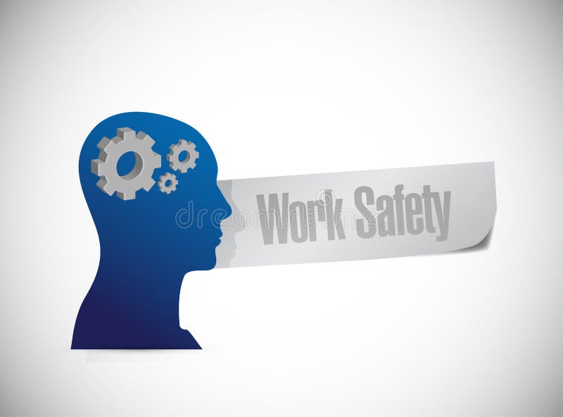 diseño del ejemplo del concepto de la mente de la seguridad del trabajo ilustración del vector diseño del ejemplo del concepto de la mente de la seguridad del trabajo ilustración del vector