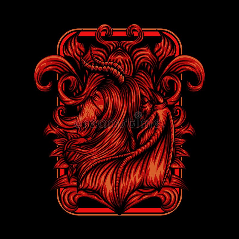 Diseño del ejemplo del vector de la muchacha del demonio stock de ilustración Diseño del ejemplo del vector de la muchacha del demonio stock de ilustración