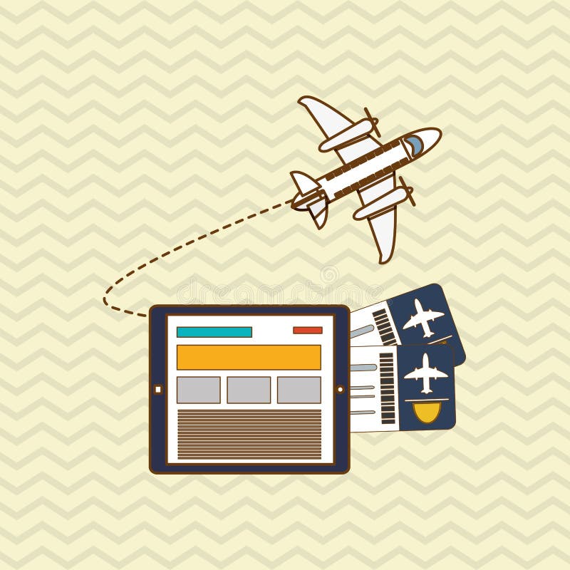 Diseño del icono de la tableta y del viaje ilustración del vector Diseño del icono de la tableta y del viaje ilustración del vector