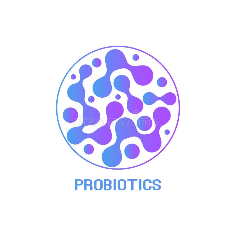 Diseño del logotipo de las bacterias de Probiotics Ingrediente sano de la nutrición stock de ilustración Diseño del logotipo de las bacterias de Probiotics Ingrediente sano de la nutrición stock de ilustración