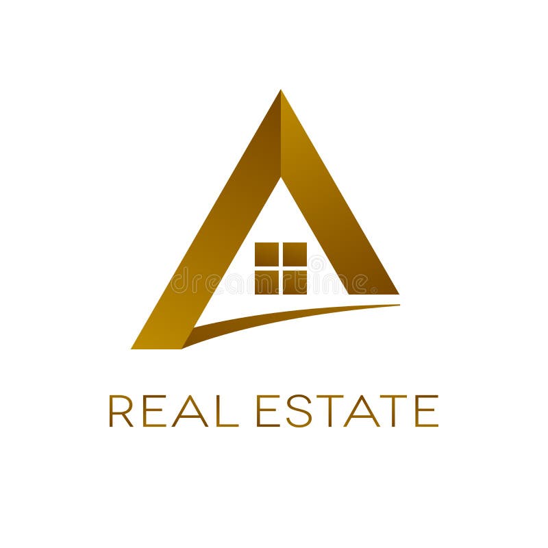 Diseño del logotipo de las propiedades inmobiliarias, ejemplo aislado del vector stock de ilustración Diseño del logotipo de las propiedades inmobiliarias, ejemplo aislado del vector stock de ilustración