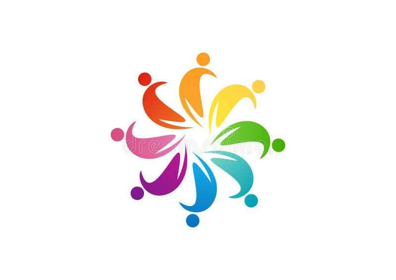 Diseño del logotipo del trabajo del equipo, extracto de la gente del círculo, negocio moderno, conexión libre illustration Diseño del logotipo del trabajo del equipo, extracto de la gente del círculo, negocio moderno, conexión libre illustration