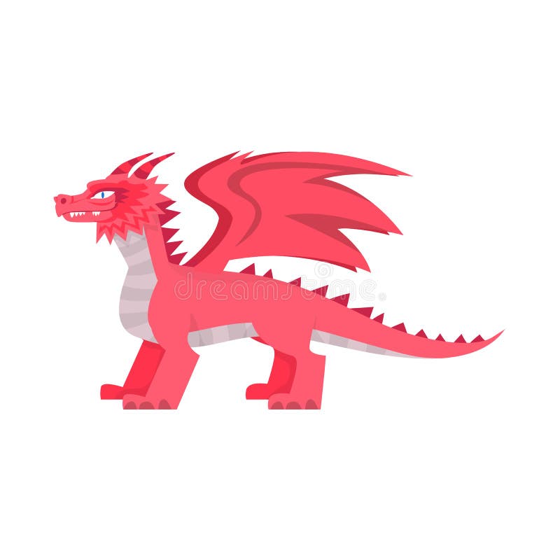 Diseño del vector de dragón y de muestra de la fantasía Colección de dragón y de ejemplo común rojo del vector stock de ilustración Diseño del vector de dragón y de muestra de la fantasía Colección de dragón y de ejemplo común rojo del vector stock de ilustración