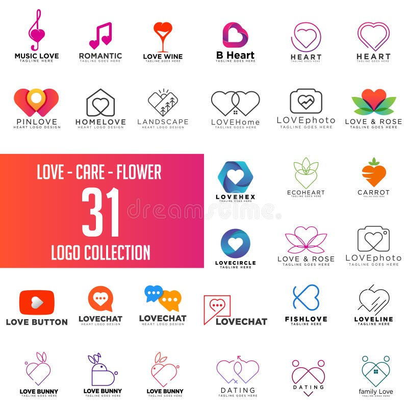 diseño del vector de la colección del logotipo del cuidado del amor, transferencia directa del sistema del logotipo del amor libre illustration diseño del vector de la colección del logotipo del cuidado del amor, transferencia directa del sistema del logotipo del amor libre illustration