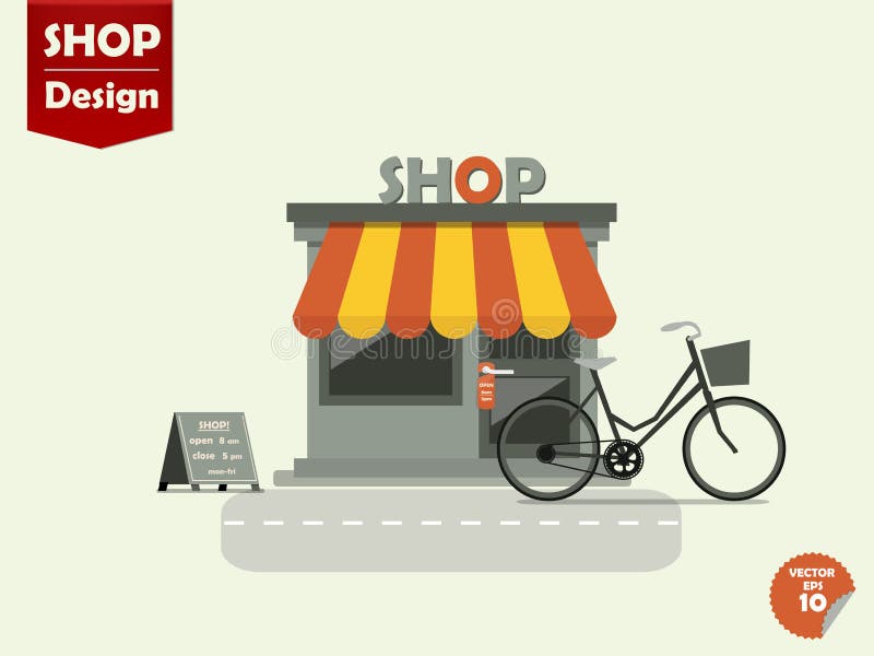 Diseño del vector de las tiendas de las tiendas stock de ilustración Diseño del vector de las tiendas de las tiendas stock de ilustración