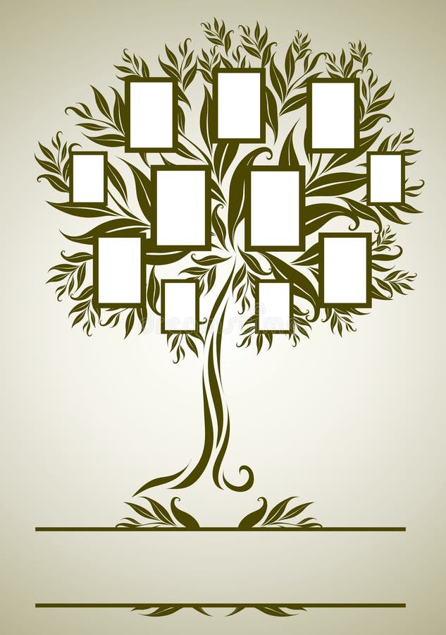 Diseño del árbol de familia del vector con los marcos ilustración del vector Diseño del árbol de familia del vector con los marcos ilustración del vector