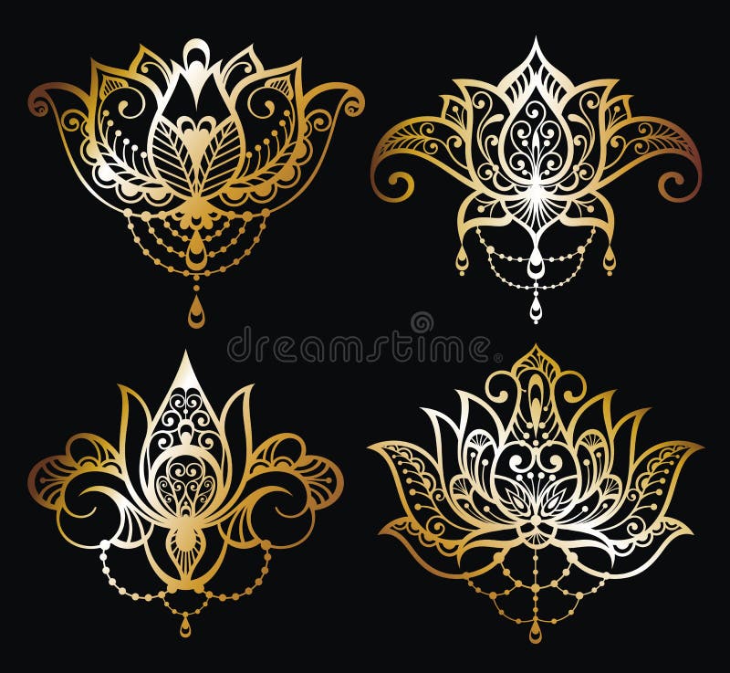 Diseño determinado del arte del vector del logotipo de Lotus del oro ilustración del vector Diseño determinado del arte del vector del logotipo de Lotus del oro ilustración del vector