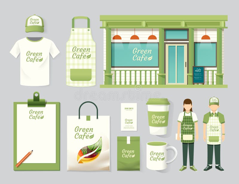 Diseño determinado del frente de la tienda del café del restaurante del vector, aviador, menú stock de ilustración Diseño determinado del frente de la tienda del café del restaurante del vector, aviador, menú stock de ilustración